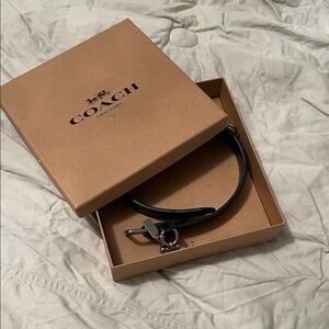 Coach Black Leather Dog Collar Large